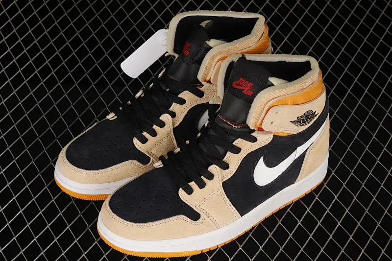 All categories Air Jordan Jordan series basketball shoes Air Jordan 1 High Air Jordan 1 Zoom CMFT AJ1 Joe 1 white, black and yellow color matching CT0978-200